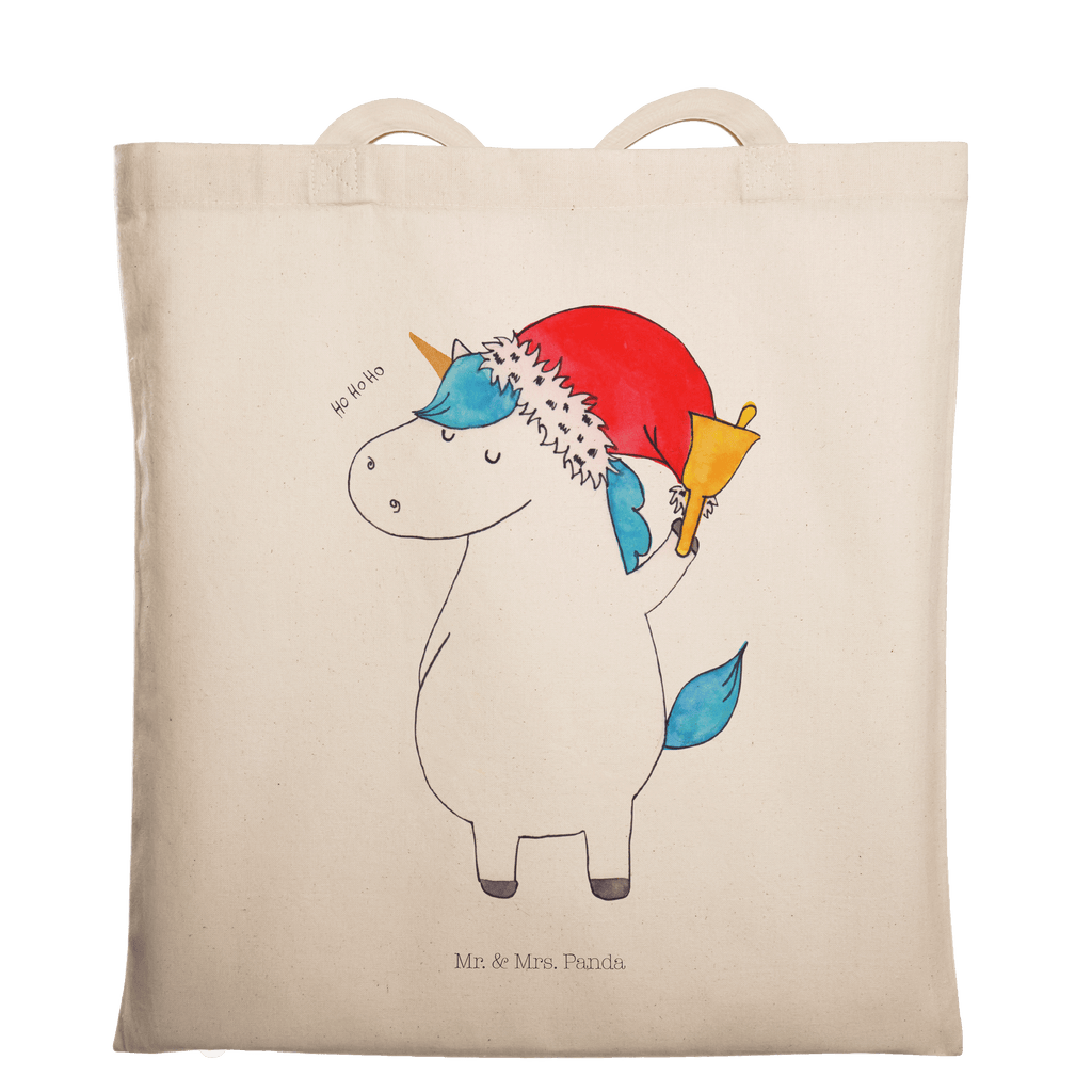Tragetasche Einhorn Weihnachtsmann Beuteltasche, Beutel, Einkaufstasche, Jutebeutel, Stoffbeutel, Einhorn, Einhörner, Einhorn Deko, Pegasus, Unicorn, Gin, Schokolade, Schoki, Weihnachten, Weihnachtsmann, Nikolaus, Wunschzettel, Wunschliste, Feenstaub