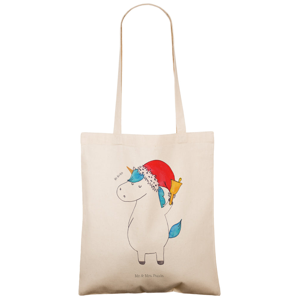 Tragetasche Einhorn Weihnachtsmann Beuteltasche, Beutel, Einkaufstasche, Jutebeutel, Stoffbeutel, Einhorn, Einhörner, Einhorn Deko, Pegasus, Unicorn, Gin, Schokolade, Schoki, Weihnachten, Weihnachtsmann, Nikolaus, Wunschzettel, Wunschliste, Feenstaub