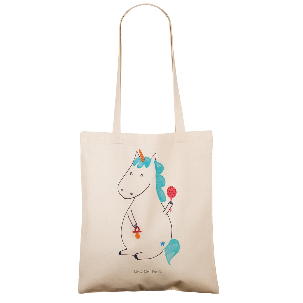 Tragetasche Einhorn Baby Beuteltasche, Beutel, Einkaufstasche, Jutebeutel, Stoffbeutel, Einhorn, Einhörner, Einhorn Deko, Pegasus, Unicorn, Mutter, Geburt, Geburtstag, erstes Kind, Baby, Babyglück, Nachwuchs, Eltern, Party, Kind, Schnuller