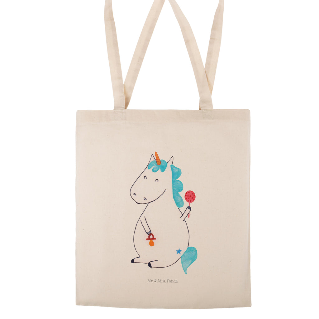 Tragetasche Einhorn Baby Beuteltasche, Beutel, Einkaufstasche, Jutebeutel, Stoffbeutel, Einhorn, Einhörner, Einhorn Deko, Pegasus, Unicorn, Mutter, Geburt, Geburtstag, erstes Kind, Baby, Babyglück, Nachwuchs, Eltern, Party, Kind, Schnuller