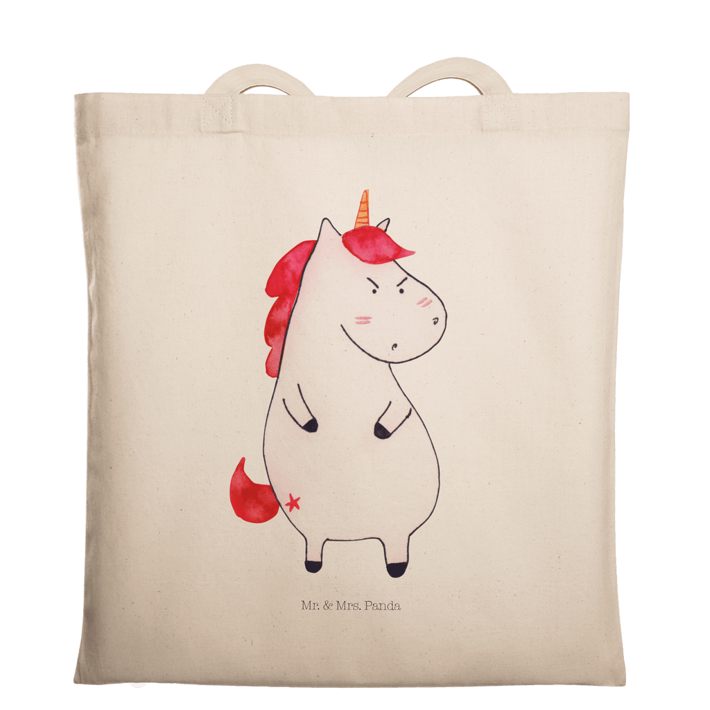 Tragetasche Einhorn wütend Beuteltasche, Beutel, Einkaufstasche, Jutebeutel, Stoffbeutel, Einhorn, Einhörner, Einhorn Deko, Pegasus, Unicorn, Realität, Ansage, lustlos, nein, Büro, Arbeit, wütend, dumme Fragen, lustig, Spaß, Geschenk