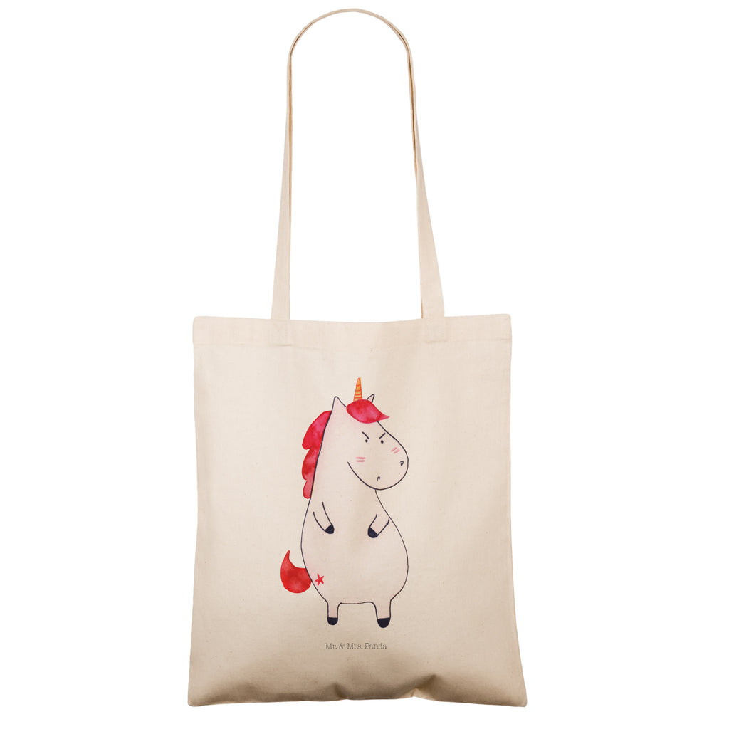 Tragetasche Einhorn wütend Beuteltasche, Beutel, Einkaufstasche, Jutebeutel, Stoffbeutel, Einhorn, Einhörner, Einhorn Deko, Pegasus, Unicorn, Realität, Ansage, lustlos, nein, Büro, Arbeit, wütend, dumme Fragen, lustig, Spaß, Geschenk