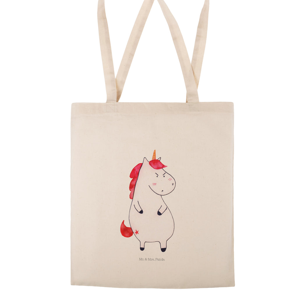Tragetasche Einhorn wütend Beuteltasche, Beutel, Einkaufstasche, Jutebeutel, Stoffbeutel, Einhorn, Einhörner, Einhorn Deko, Pegasus, Unicorn, Realität, Ansage, lustlos, nein, Büro, Arbeit, wütend, dumme Fragen, lustig, Spaß, Geschenk