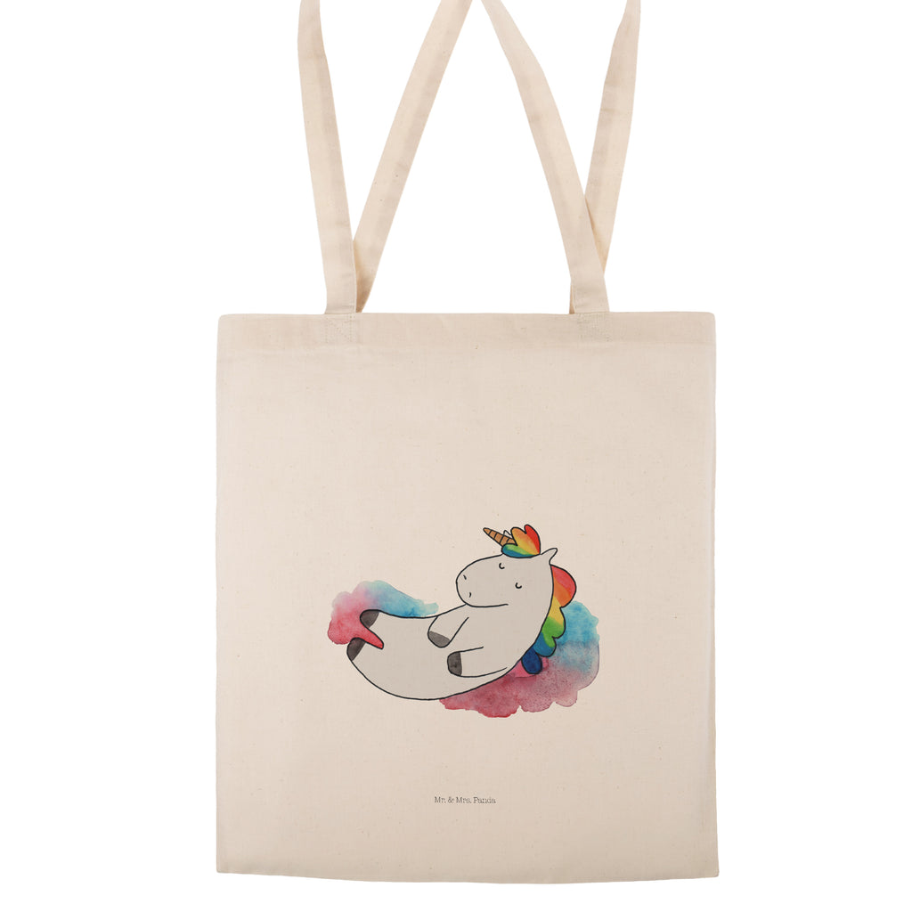 Tragetasche Einhorn Wolke 7 Beuteltasche, Beutel, Einkaufstasche, Jutebeutel, Stoffbeutel, Einhorn, Einhörner, Einhorn Deko, Pegasus, Unicorn, verliebt, Menschen, witzig, lustig, Geschenk, Glaube, Realität, Lächeln