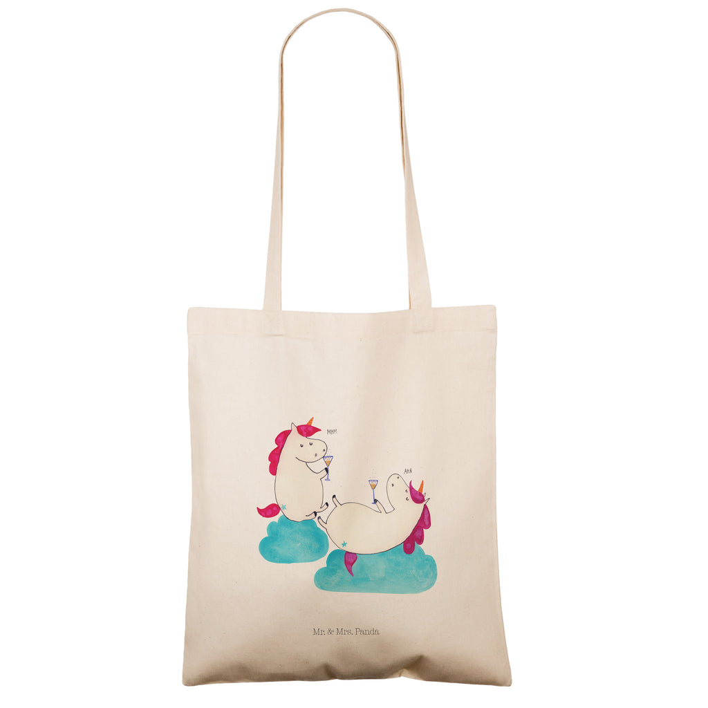 Tragetasche Einhörner Sekt Beuteltasche, Beutel, Einkaufstasche, Jutebeutel, Stoffbeutel, Einhorn, Einhörner, Einhorn Deko, Pegasus, Unicorn, Freundinnen, Freundin, BFF, Sekt, Mädelsabend, Spaß, Party, Korken, Anstoßen, Beste