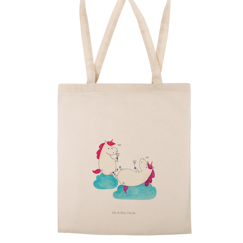 Tragetasche Einhörner Sekt Beuteltasche, Beutel, Einkaufstasche, Jutebeutel, Stoffbeutel, Einhorn, Einhörner, Einhorn Deko, Pegasus, Unicorn, Freundinnen, Freundin, BFF, Sekt, Mädelsabend, Spaß, Party, Korken, Anstoßen, Beste