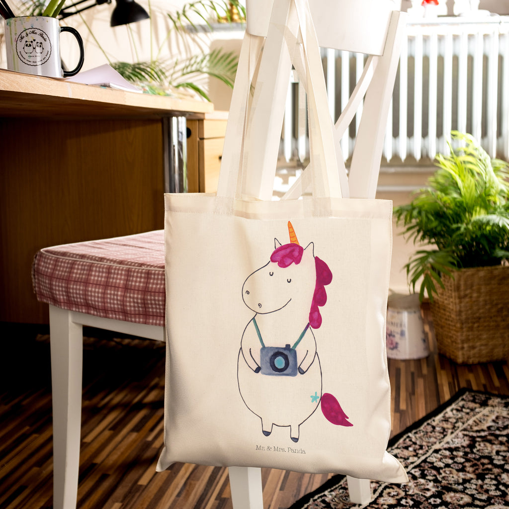 Tragetasche Einhorn Fotograf Beuteltasche, Beutel, Einkaufstasche, Jutebeutel, Stoffbeutel, Einhorn, Einhörner, Einhorn Deko, Pegasus, Unicorn, Fotograf, Fotografie, Kamera, Reisen, Weltreise, Weltenbummler, Urlaub, Tourist, Kurztrip, Reise, Städtereise