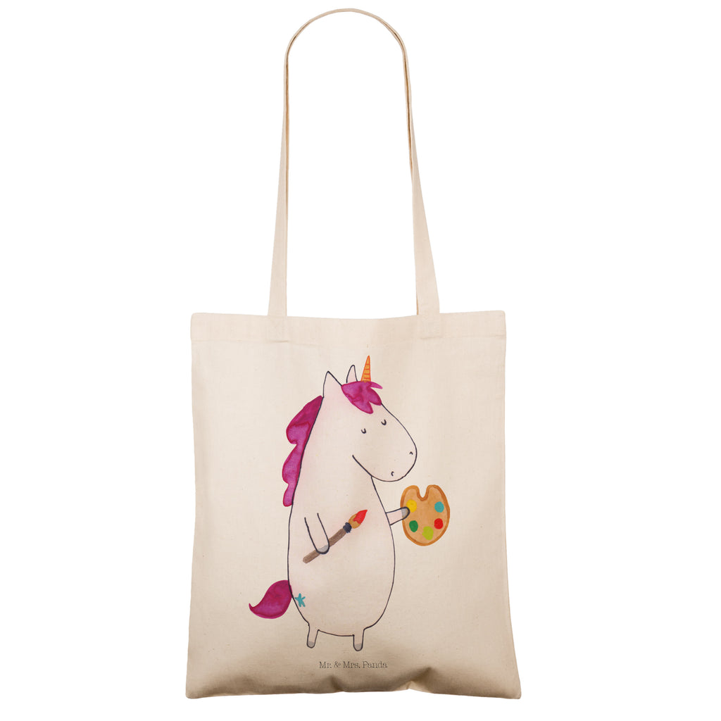 Tragetasche Einhorn Künstler Beuteltasche, Beutel, Einkaufstasche, Jutebeutel, Stoffbeutel, Einhorn, Einhörner, Einhorn Deko, Pegasus, Unicorn, Englisch, Künstler, Artist, Malen, Zeichnen, Welt, Farbe, Stift, Pinsel, Geschenk, Maler