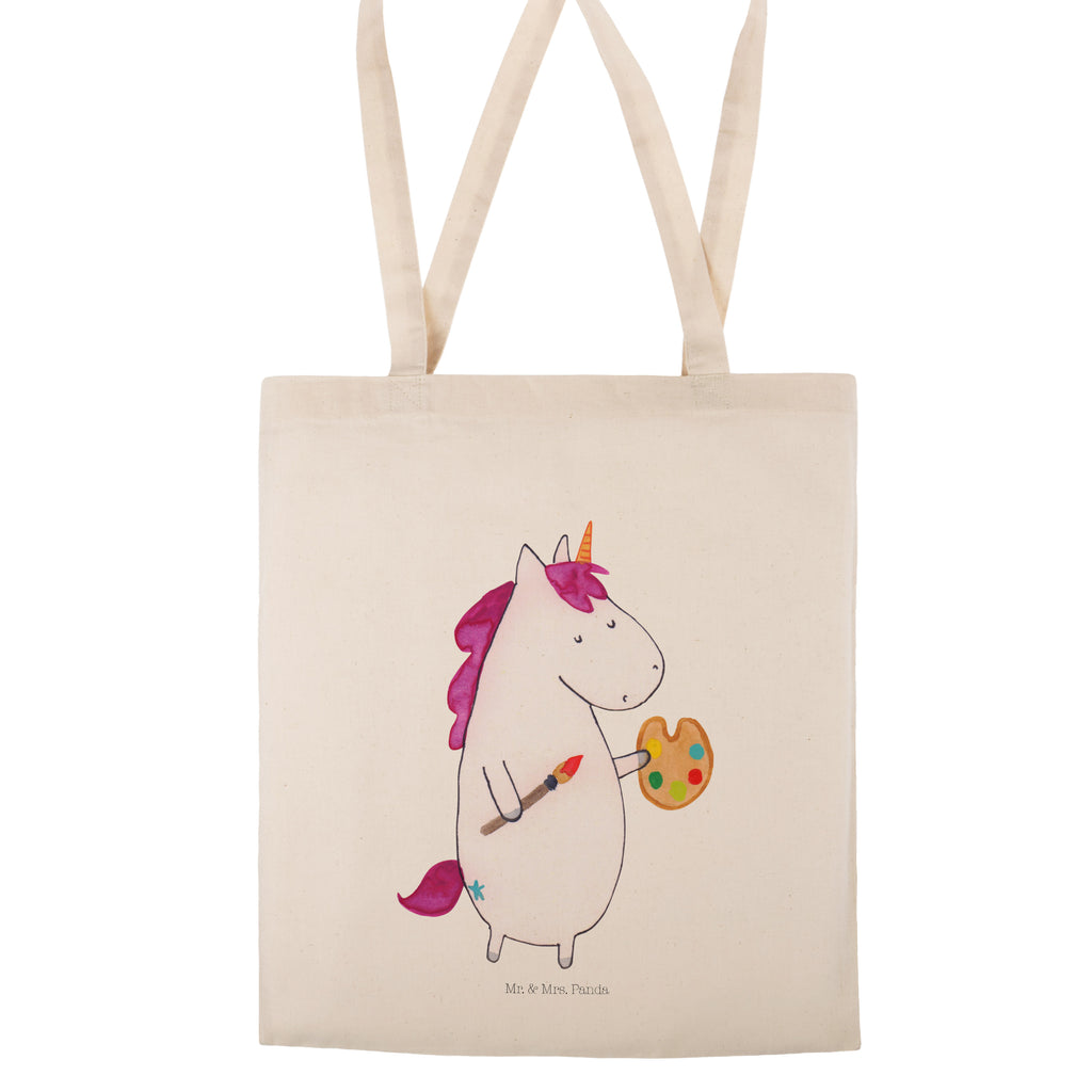 Tragetasche Einhorn Künstler Beuteltasche, Beutel, Einkaufstasche, Jutebeutel, Stoffbeutel, Einhorn, Einhörner, Einhorn Deko, Pegasus, Unicorn, Englisch, Künstler, Artist, Malen, Zeichnen, Welt, Farbe, Stift, Pinsel, Geschenk, Maler