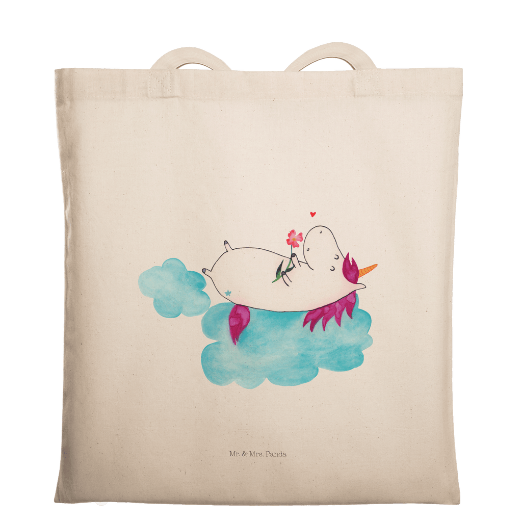 Tragetasche Einhorn verliebt auf Wolke Beuteltasche, Beutel, Einkaufstasche, Jutebeutel, Stoffbeutel, Einhorn, Einhörner, Einhorn Deko, Pegasus, Unicorn, verliebt, Liebe, Liebesbeweis, Freundin, Wolke