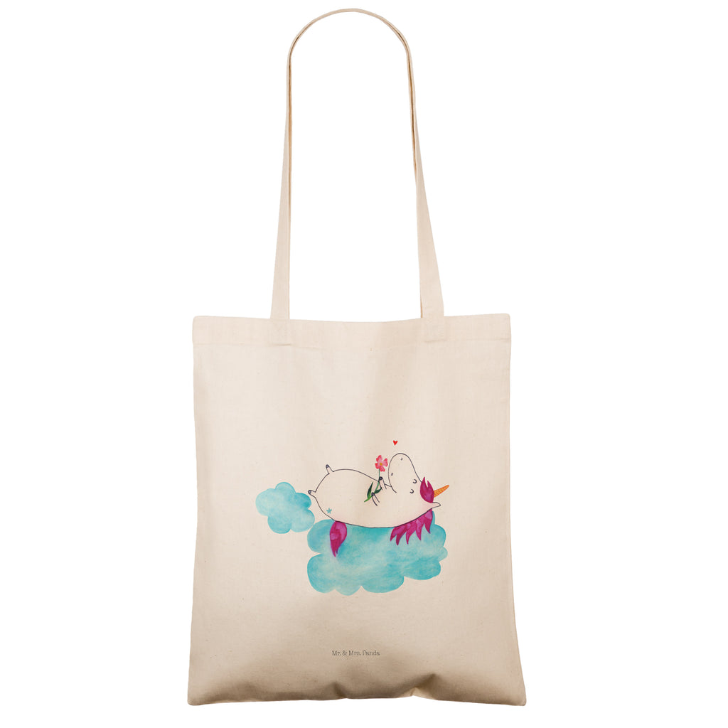 Tragetasche Einhorn verliebt auf Wolke Beuteltasche, Beutel, Einkaufstasche, Jutebeutel, Stoffbeutel, Einhorn, Einhörner, Einhorn Deko, Pegasus, Unicorn, verliebt, Liebe, Liebesbeweis, Freundin, Wolke