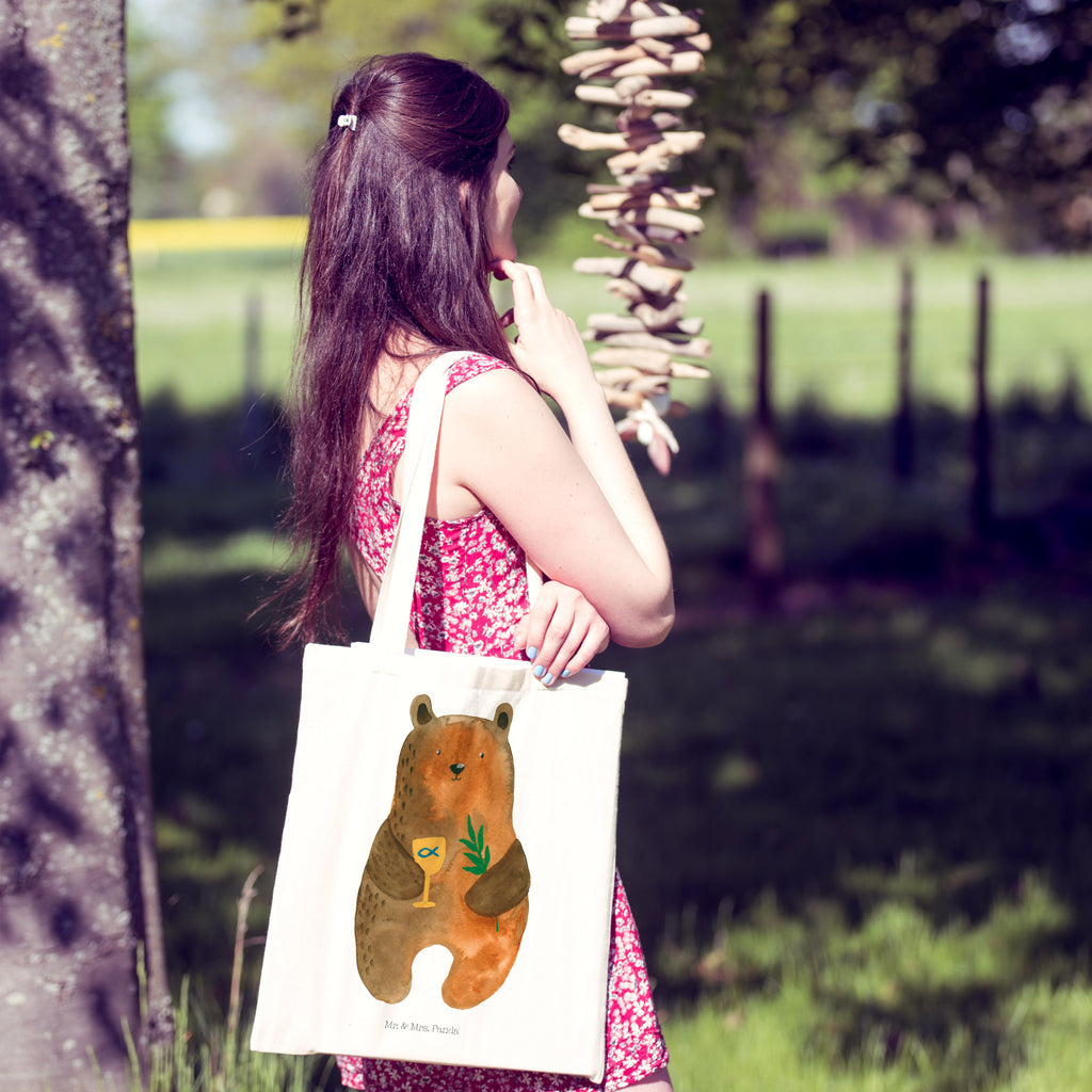 Tragetasche Konfirmation-Bär Beuteltasche, Beutel, Einkaufstasche, Jutebeutel, Stoffbeutel, Bär, Teddy, Teddybär, Konfirmation, Kirche, evangelisch, Gottesdienst