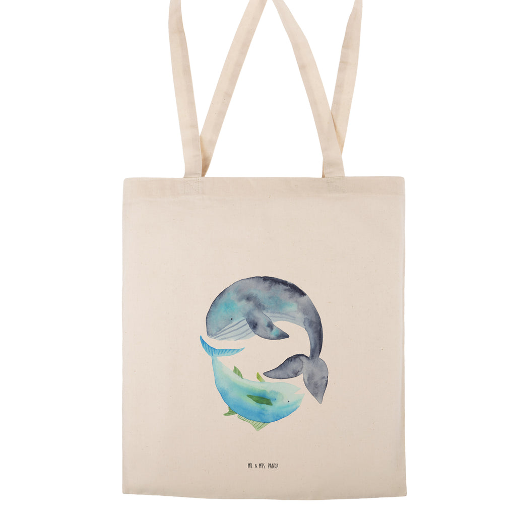 Tragetasche Walfisch & Thunfisch Beuteltasche, Beutel, Einkaufstasche, Jutebeutel, Stoffbeutel, Tiermotive, Gute Laune, lustige Sprüche, Tiere, Wal, Wahl, Tunfisch, Wortwitz lustig, Spruch lustig, Flachwitz, Witz, Spruch des Tages, Flachwitz Geschenk