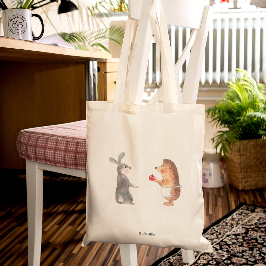 Tragetasche Liebe ist nie ohne Schmerz Beuteltasche, Beutel, Einkaufstasche, Jutebeutel, Stoffbeutel, Tiermotive, Gute Laune, lustige Sprüche, Tiere, Igel und Hase, Igel, Hase, Liebe Spruch, Liebeskummer Geschenk, Herzschmerz, Trösten, Trennungsschmerz, Spruch romantisch