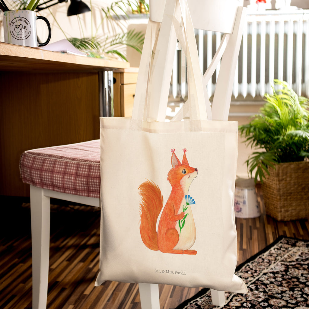 Tragetasche Eichhörnchen Blume Beuteltasche, Beutel, Einkaufstasche, Jutebeutel, Stoffbeutel, Tiermotive, Gute Laune, lustige Sprüche, Tiere, Eichhörnchen, Eichhorn, Spruch positiv, Lachen, Spaß, Motivation Sprüche, Motivation Bilder, glücklich Spruch, Spruch Deko
