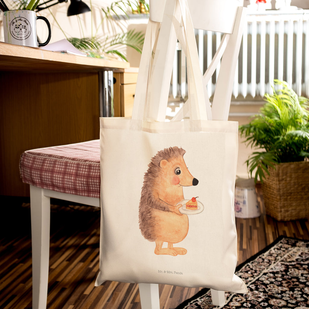 Tragetasche Igel mit Kuchenstück Beuteltasche, Beutel, Einkaufstasche, Jutebeutel, Stoffbeutel, Tiermotive, Gute Laune, lustige Sprüche, Tiere, Igel, Essen Spruch, Kuchen, Backen Geschenk, Kuchen backen, Einladung Party, Geburtstagskuchen, Torte