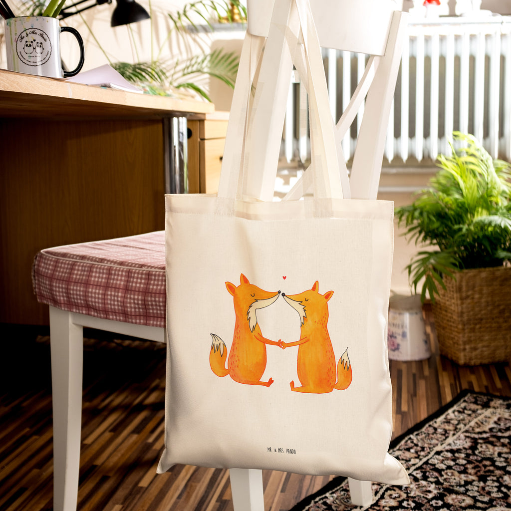 Tragetasche Füchse Liebe Beuteltasche, Beutel, Einkaufstasche, Jutebeutel, Stoffbeutel, Fuchs, Füchse, Fox, Liebe, Liebespaar, Paar, Partner, Freundin, Freund, Ehe, Verlobte, Ehemann, Ehefrau, Liebesbeweis