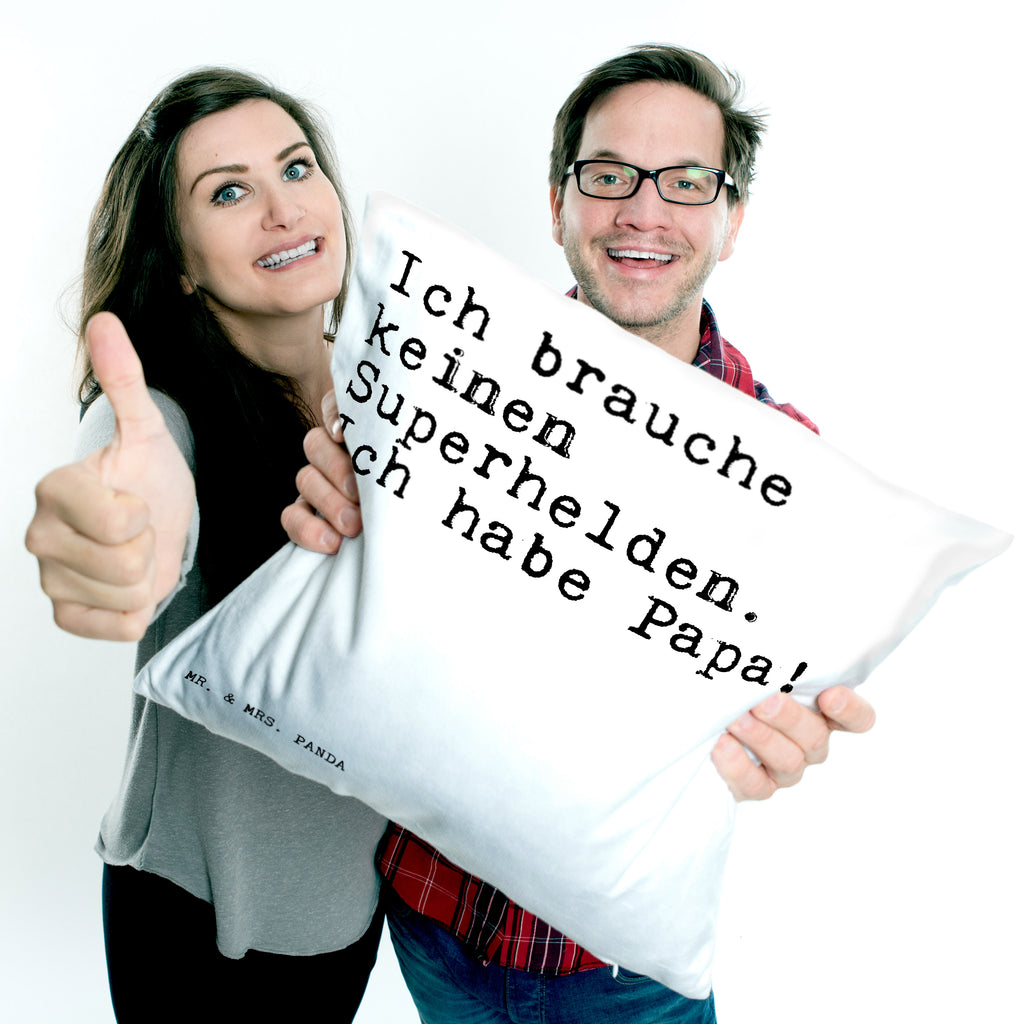 40x40 Kissen Sprüche und Zitate Ich brauche keinen Superhelden. Ich habe Papa! Kissenhülle, Kopfkissen, Sofakissen, Dekokissen, Motivkissen, Spruch, Sprüche, lustig, Weisheiten, Zitate, Spruch Sprüche Weisheiten Zitate Lustig Weisheit Worte