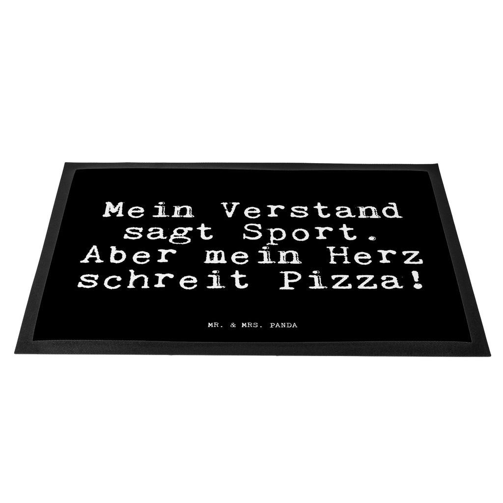Fußmatte Fun Talk Mein Verstand sagt Sport. Aber mein Herz schreit Pizza! Türvorleger, Schmutzmatte, Fußabtreter, Matte, Schmutzfänger, Fußabstreifer, Schmutzfangmatte, Türmatte, Motivfußmatte, Haustürmatte, Vorleger, Spruch, Sprüche, lustig, Weisheiten, Zitate, Glizer Spruch Sprüche Weisheiten Zitate Lustig Weisheit Worte