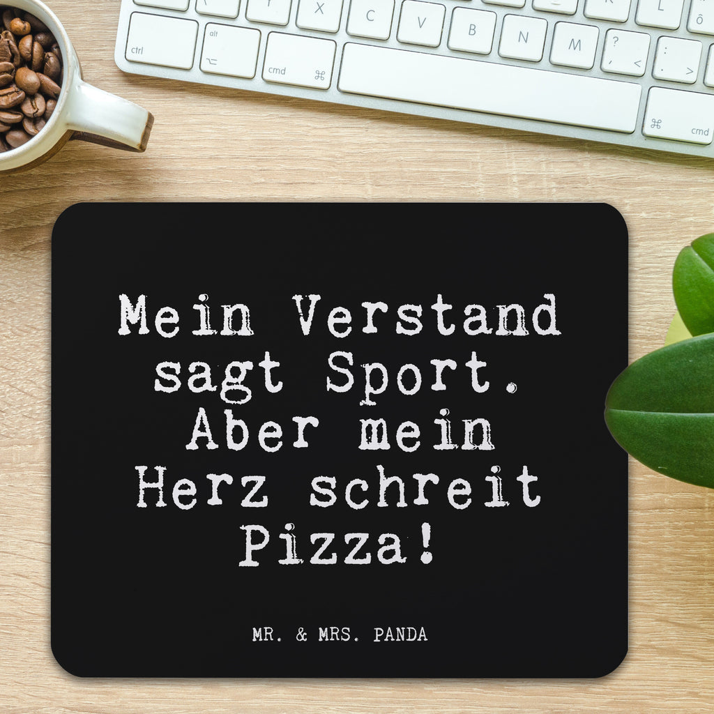 Mauspad Fun Talk Mein Verstand sagt Sport. Aber mein Herz schreit Pizza! Mousepad, Computer zubehör, Büroausstattung, PC Zubehör, Arbeitszimmer, Mauspad, Einzigartiges Mauspad, Designer Mauspad, Spruch, Sprüche, lustig, Weisheiten, Zitate, Glizer Spruch Sprüche Weisheiten Zitate Lustig Weisheit Worte