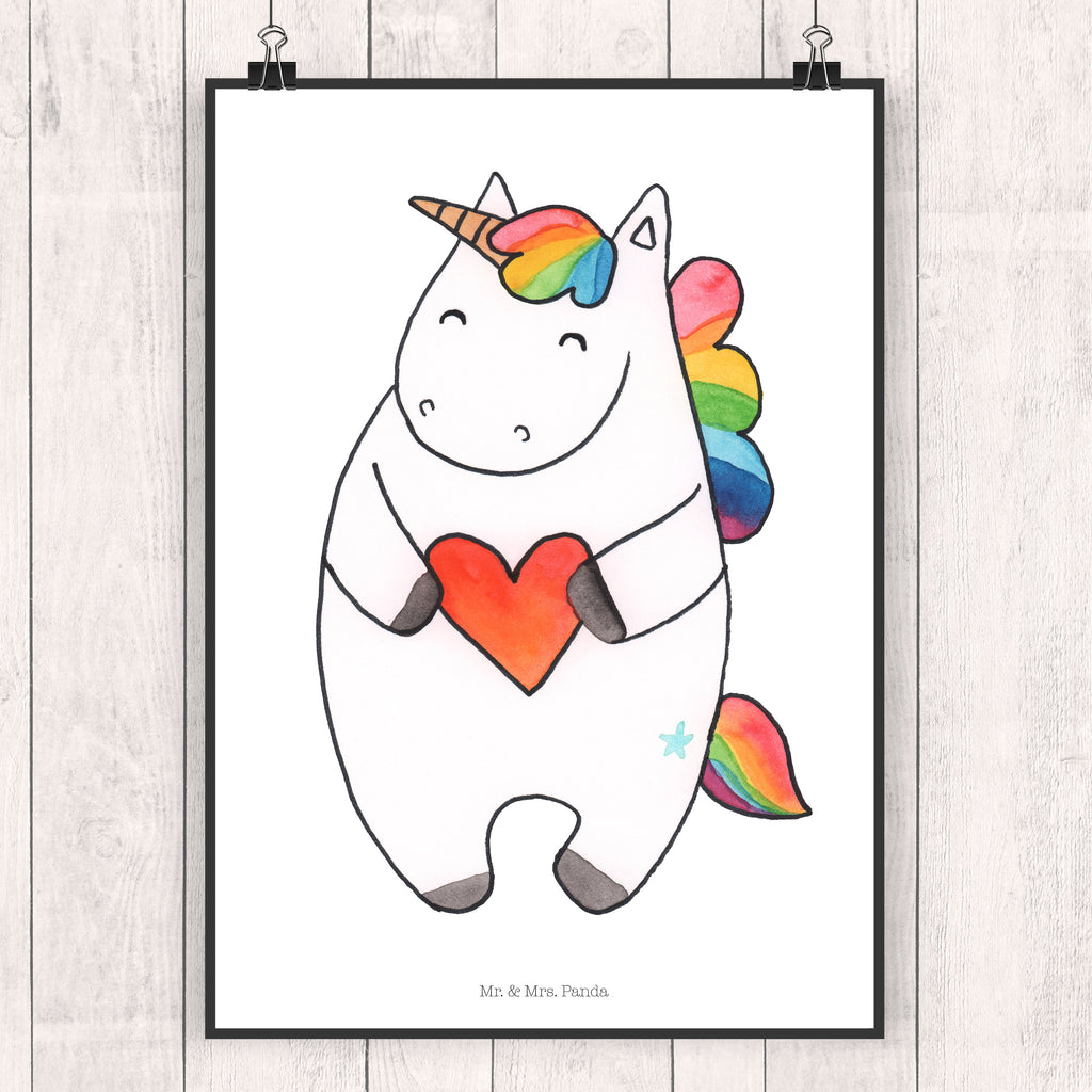Poster Einhorn Herz Poster, Wandposter, Bild, Wanddeko, Küchenposter, Kinderposter, Wanddeko Bild, Raumdekoration, Wanddekoration, Handgemaltes Poster, Mr. & Mrs. Panda Poster, Designposter, Kunstdruck, Posterdruck, Einhorn, Einhörner, Einhorn Deko, Pegasus, Unicorn, Herz, schlimm, böse, witzig, lustig, Freundin, anders, bunt