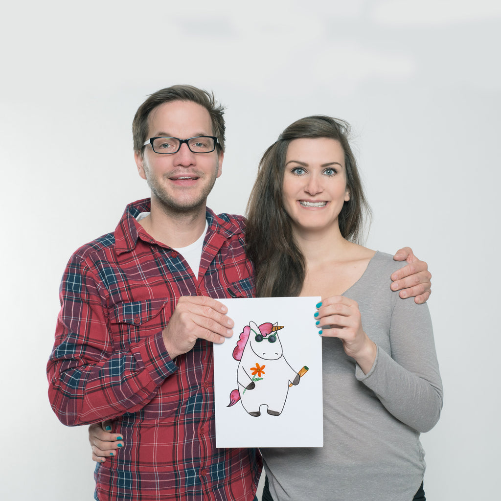 Poster Einhorn Woodstock Poster, Wandposter, Bild, Wanddeko, Küchenposter, Kinderposter, Wanddeko Bild, Raumdekoration, Wanddekoration, Handgemaltes Poster, Mr. & Mrs. Panda Poster, Designposter, Kunstdruck, Posterdruck, Einhorn, Einhörner, Einhorn Deko, Pegasus, Unicorn, Kiffen, Joint, Zigarette, Alkohol, Party, Spaß. lustig, witzig, Woodstock