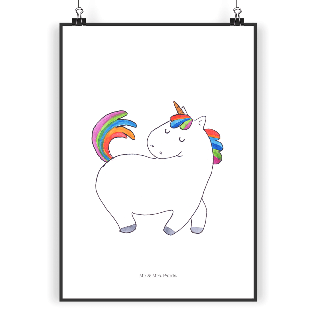 Poster Einhorn stolzierend Poster, Wandposter, Bild, Wanddeko, Küchenposter, Kinderposter, Wanddeko Bild, Raumdekoration, Wanddekoration, Handgemaltes Poster, Mr. & Mrs. Panda Poster, Designposter, Kunstdruck, Posterdruck, Einhorn, Einhörner, Einhorn Deko, Pegasus, Unicorn, stolz, anders, bunt, Pferd, Reiter, Reiten, Freundin, Geschenk
