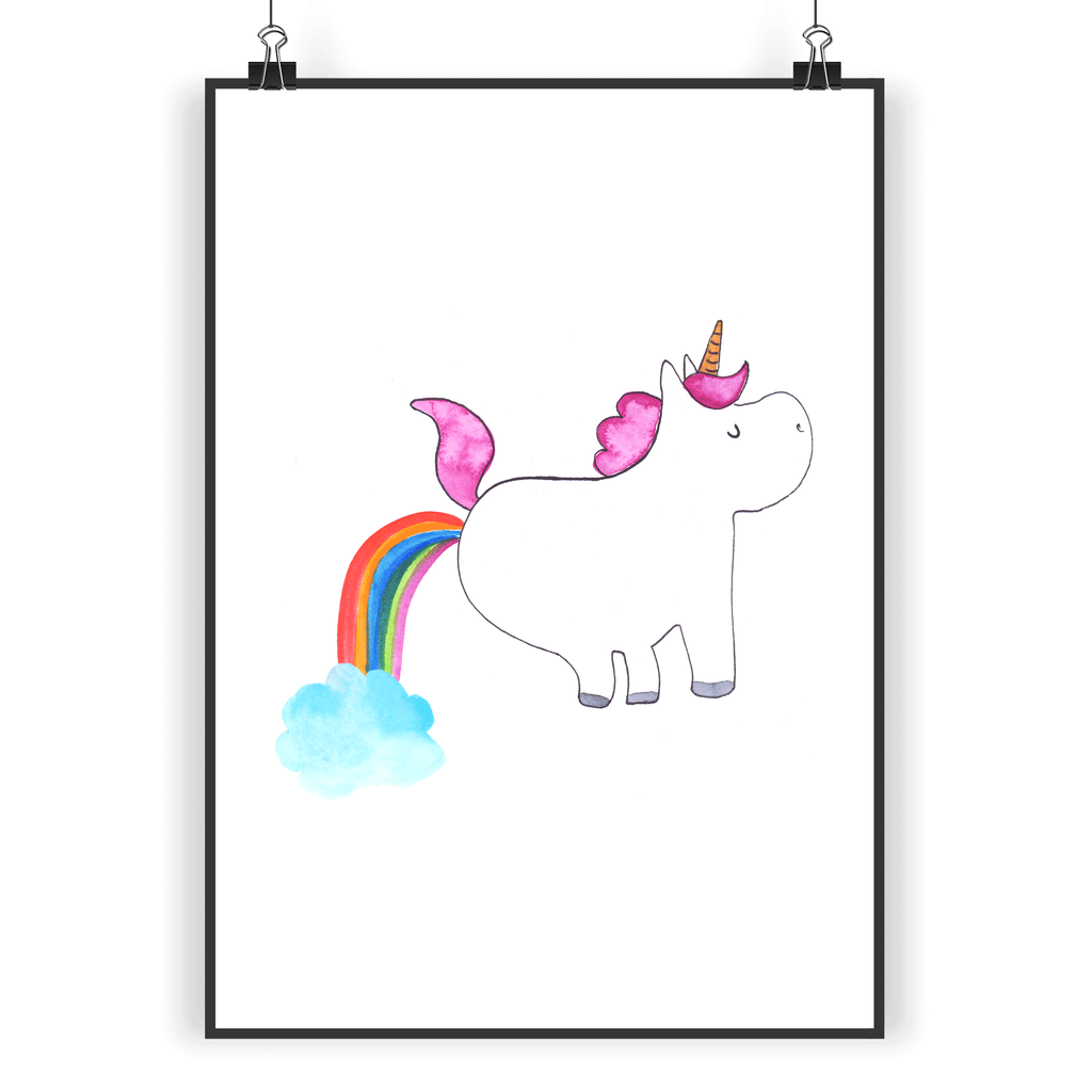Poster Einhorn Pupsend Poster, Wandposter, Bild, Wanddeko, Küchenposter, Kinderposter, Wanddeko Bild, Raumdekoration, Wanddekoration, Handgemaltes Poster, Mr. & Mrs. Panda Poster, Designposter, Kunstdruck, Posterdruck, Einhorn, Einhörner, Einhorn Deko, Pegasus, Unicorn, Pups, Regenbogen, Glitzer, Einhornpower, Erwachsenwerden, Spaß, lustig, Freundin