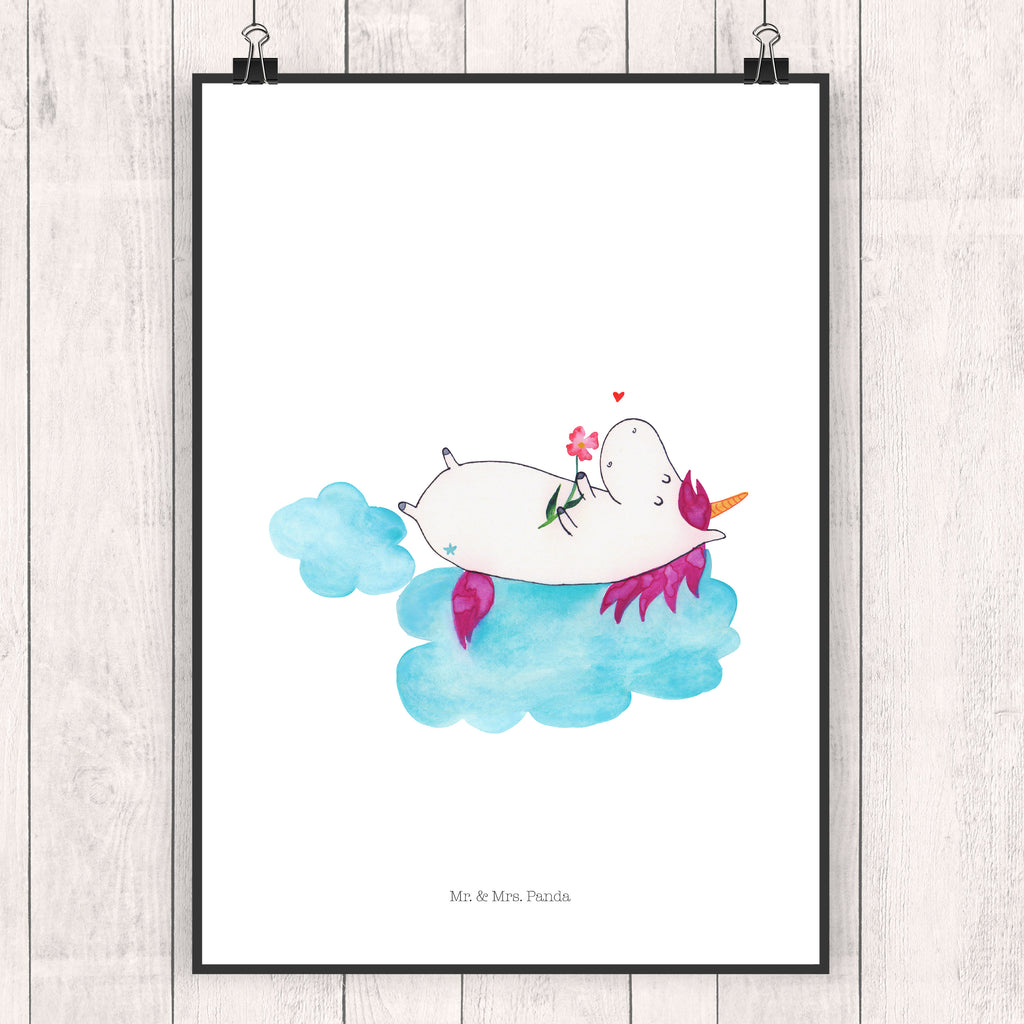 Poster Einhorn verliebt auf Wolke Poster, Wandposter, Bild, Wanddeko, Küchenposter, Kinderposter, Wanddeko Bild, Raumdekoration, Wanddekoration, Handgemaltes Poster, Mr. & Mrs. Panda Poster, Designposter, Kunstdruck, Posterdruck, Einhorn, Einhörner, Einhorn Deko, Pegasus, Unicorn, verliebt, Liebe, Liebesbeweis, Freundin, Wolke