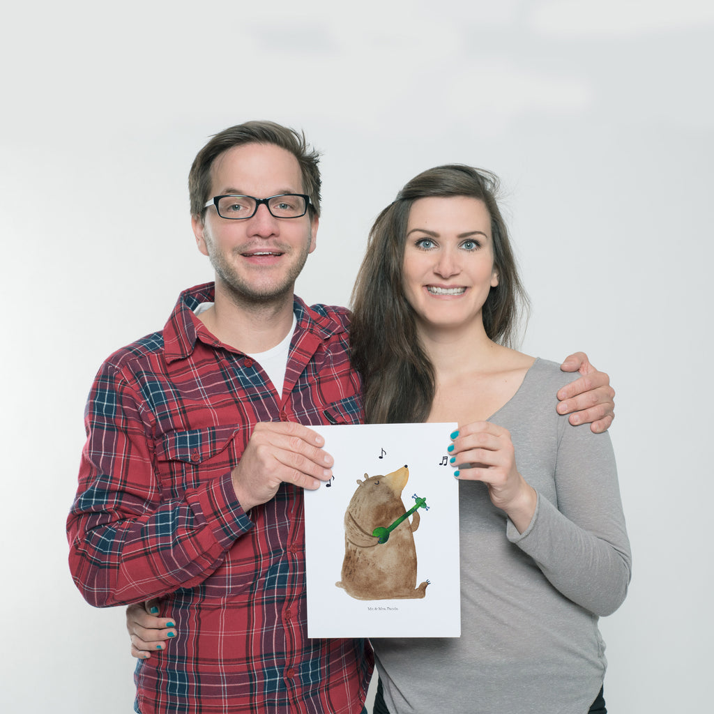 Poster Bär Lied Poster, Wandposter, Bild, Wanddeko, Küchenposter, Kinderposter, Wanddeko Bild, Raumdekoration, Wanddekoration, Handgemaltes Poster, Mr. & Mrs. Panda Poster, Designposter, Kunstdruck, Posterdruck, Bär, Teddy, Teddybär, Bärchen, Bear, Liebeslied, Lied, Song, Valentinstag, Valentine, Geschenk, Partner, Liebe, Freundin, Frau, Herz, Spruch