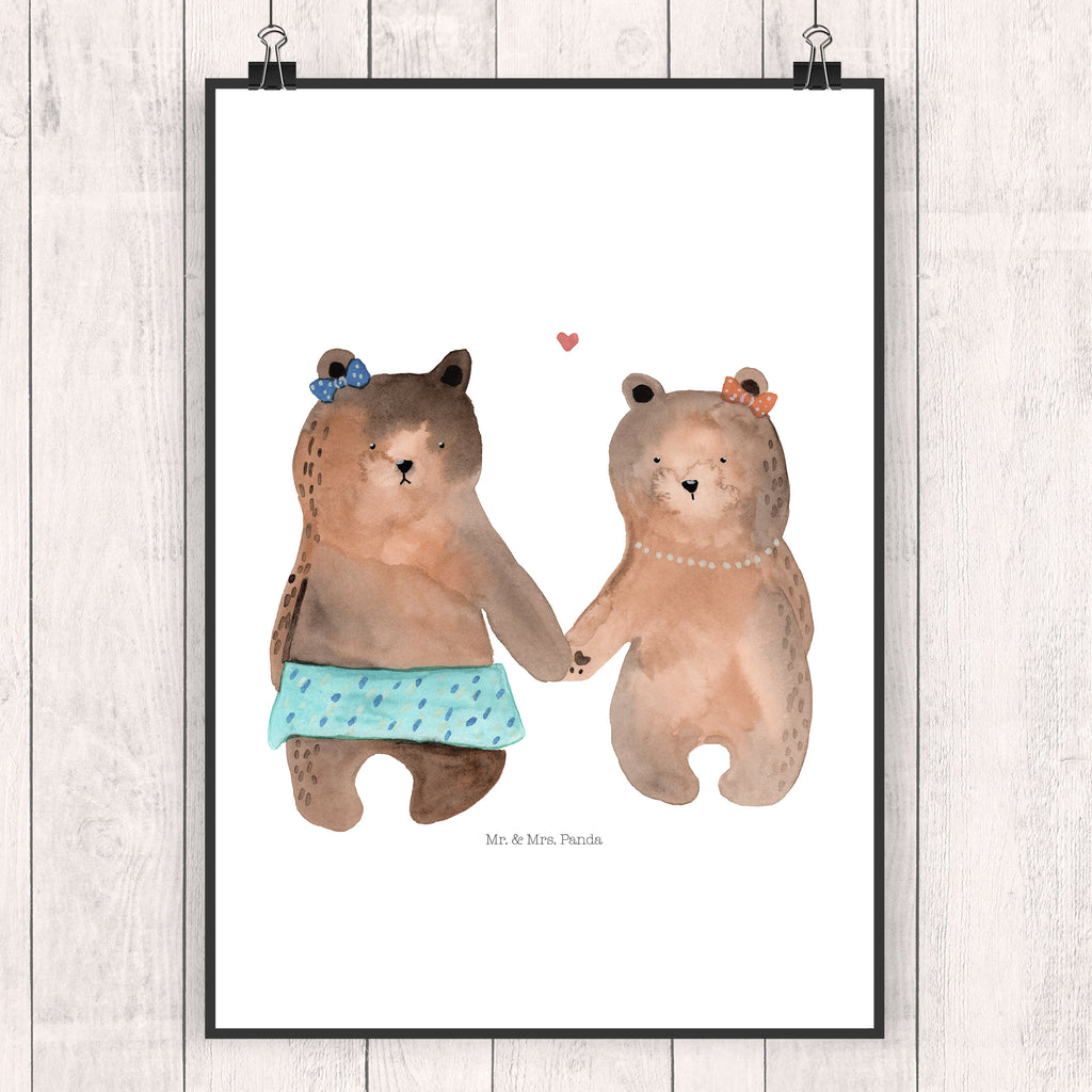 Poster Bär Freundin Poster, Wandposter, Bild, Wanddeko, Küchenposter, Kinderposter, Wanddeko Bild, Raumdekoration, Wanddekoration, Handgemaltes Poster, Mr. & Mrs. Panda Poster, Designposter, Kunstdruck, Posterdruck, Bär, Teddy, Teddybär, Bär Freundin Beste Freund Liebe Liebesbeweis Verliebt Kumpel Kumpeliene