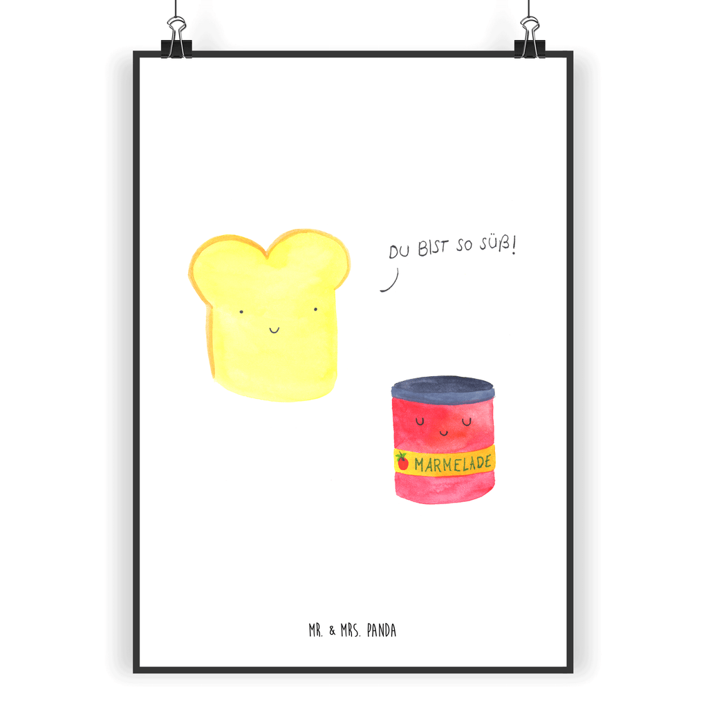 Poster Toast & Marmelade Poster, Wandposter, Bild, Wanddeko, Küchenposter, Kinderposter, Wanddeko Bild, Raumdekoration, Wanddekoration, Handgemaltes Poster, Mr. & Mrs. Panda Poster, Designposter, Kunstdruck, Posterdruck, Tiermotive, Gute Laune, lustige Sprüche, Tiere, Toast, Marmelade, Dreamteam, süße Postkarte, süß, Küche Deko, Küche Spruch, Frühstück Einladung, Brot, Toastbrot