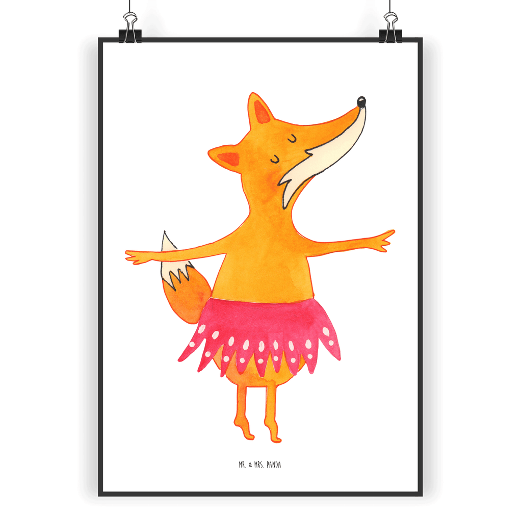 Poster Fuchs Ballerina Poster, Wandposter, Bild, Wanddeko, Küchenposter, Kinderposter, Wanddeko Bild, Raumdekoration, Wanddekoration, Handgemaltes Poster, Mr. & Mrs. Panda Poster, Designposter, Kunstdruck, Posterdruck, Fuchs, Fuchs Spruch, Füchse, Füchsin, Ballerina, Ballett, Tänzerin, Tanzen, Party, Einladung, Geburtstag