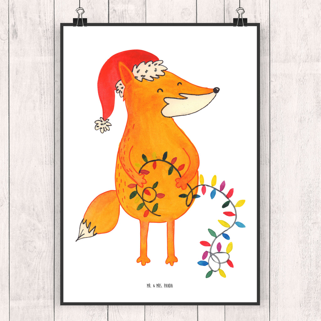 Poster Fuchs Weihnachten Poster, Wandposter, Bild, Wanddeko, Küchenposter, Kinderposter, Wanddeko Bild, Raumdekoration, Wanddekoration, Handgemaltes Poster, Mr. & Mrs. Panda Poster, Designposter, Kunstdruck, Posterdruck, Winter, Weihnachten, Weihnachtsdeko, Nikolaus, Advent, Heiligabend, Wintermotiv, Fuchs, Füchse, Spruch schön, Geschenk Weihnachten, Weihnachtsmann, Weihnachtszeit