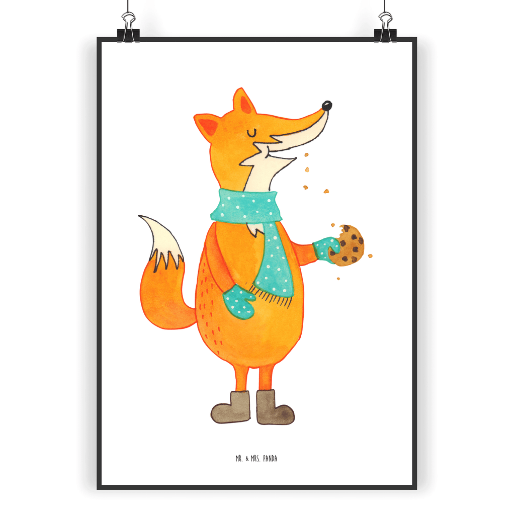 Poster Fuchs Keks Poster, Wandposter, Bild, Wanddeko, Küchenposter, Kinderposter, Wanddeko Bild, Raumdekoration, Wanddekoration, Handgemaltes Poster, Mr. & Mrs. Panda Poster, Designposter, Kunstdruck, Posterdruck, Fuchs, Füchse, Backen Spruch, Kekse, Winter, Weihnachtszeit, Plätzchen, Liebe, Küche Deko