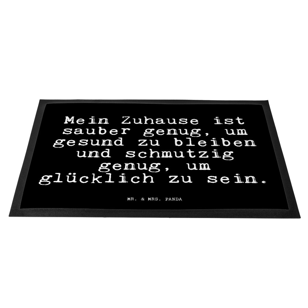 Fußmatte Fun Talk Mein Zuhause ist sauber genug, um gesund zu bleiben und schmutzig genug, um glücklich zu sein. Türvorleger, Schmutzmatte, Fußabtreter, Matte, Schmutzfänger, Fußabstreifer, Schmutzfangmatte, Türmatte, Motivfußmatte, Haustürmatte, Vorleger, Spruch, Sprüche, lustig, Weisheiten, Zitate, Glizer Spruch Sprüche Weisheiten Zitate Lustig Weisheit Worte