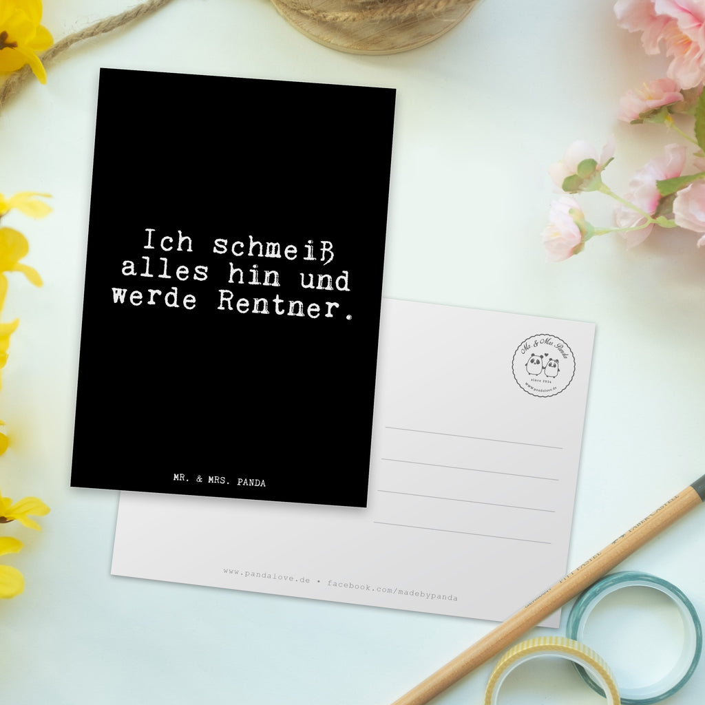 Postkarte Fun Talk Ich schmeiß alles hin und werde Rentner. Geschenkkarte, Grußkarte, Karte, Einladung, Ansichtskarte, Geburtstagskarte, Einladungskarte, Spruch, Sprüche, lustig, Weisheiten, Zitate, Glizer Spruch Sprüche Weisheiten Zitate Lustig Weisheit Worte