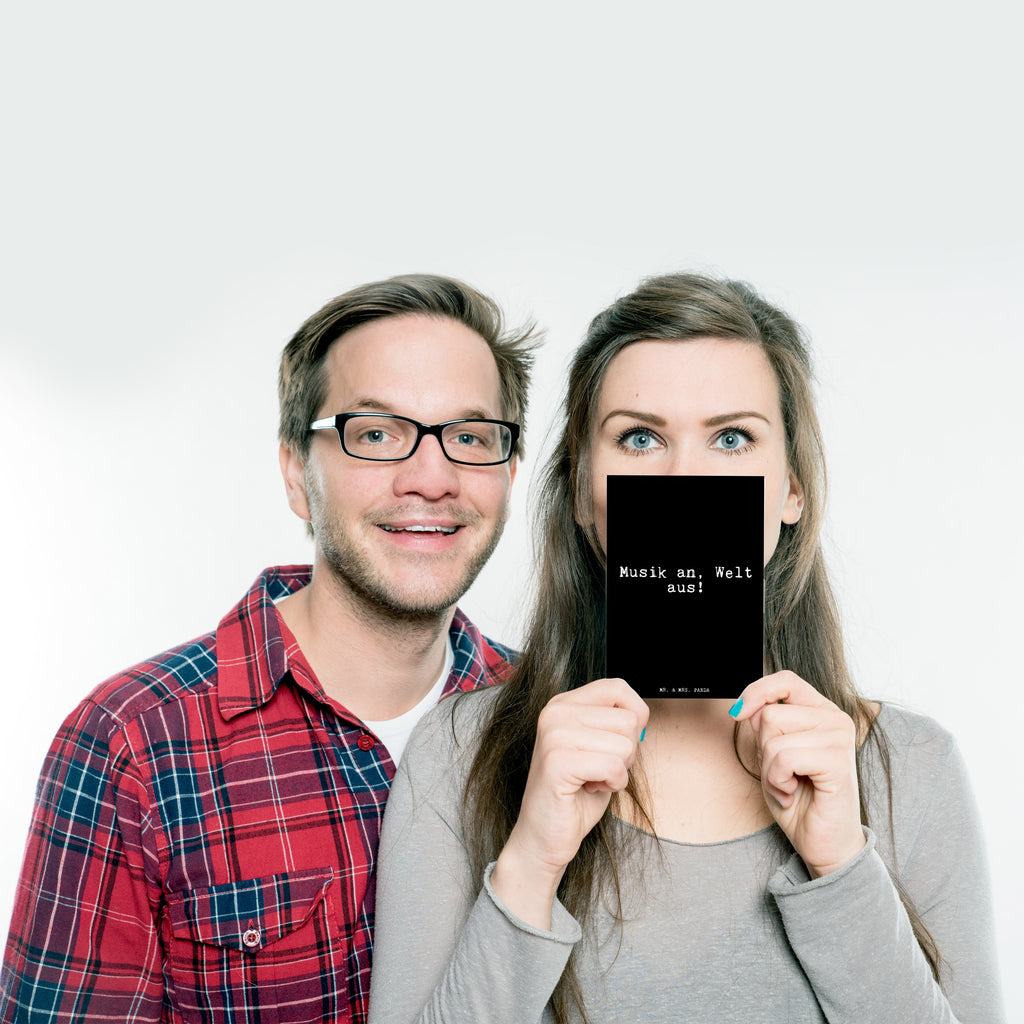 Postkarte Fun Talk Musik an, Welt aus! Geschenkkarte, Grußkarte, Karte, Einladung, Ansichtskarte, Geburtstagskarte, Einladungskarte, Dankeskarte, Spruch, Sprüche, lustig, Weisheiten, Zitate, Glizer Spruch Sprüche Weisheiten Zitate Lustig Weisheit Worte