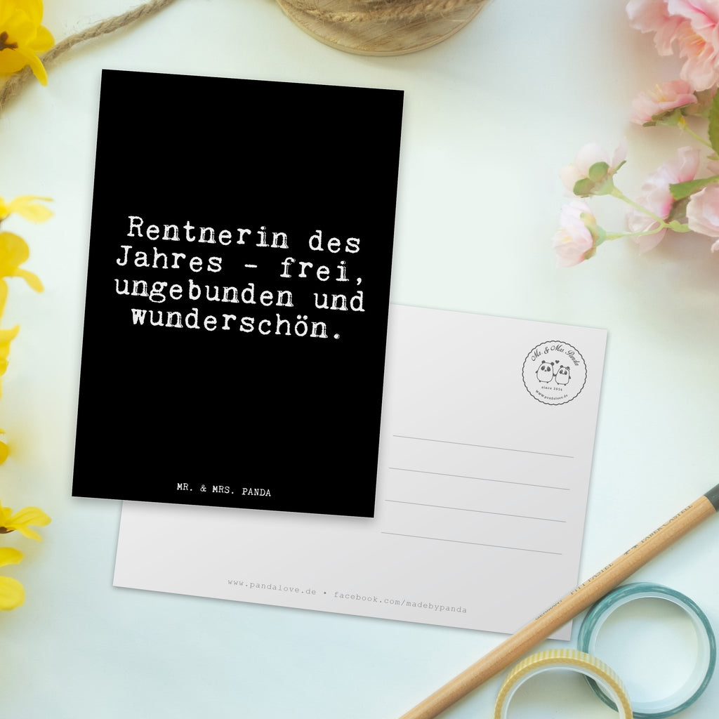Postkarte Fun Talk Rentnerin des Jahres - frei, ungebunden und wunderschön. Geschenkkarte, Grußkarte, Karte, Einladung, Ansichtskarte, Geburtstagskarte, Einladungskarte, Spruch, Sprüche, lustig, Weisheiten, Zitate, Glizer Spruch Sprüche Weisheiten Zitate Lustig Weisheit Worte