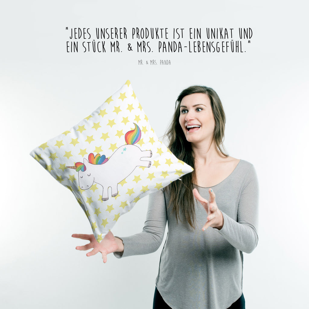 40x40 Kissen Einhorn Happy Kissenhülle, Kopfkissen, Sofakissen, Dekokissen, Motivkissen, Einhorn, Einhörner, Einhorn Deko, Pegasus, Unicorn, glücklich, fröhlich, Spaß, Freude, Lebensfreude, witzig, spannend, Lächeln, Lachen