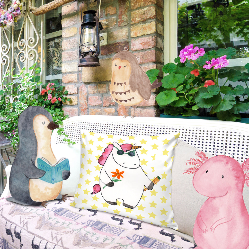 40x40 Kissen Einhorn Woodstock Kissenhülle, Kopfkissen, Sofakissen, Dekokissen, Motivkissen, Einhorn, Einhörner, Einhorn Deko, Pegasus, Unicorn, Kiffen, Joint, Zigarette, Alkohol, Party, Spaß. lustig, witzig, Woodstock