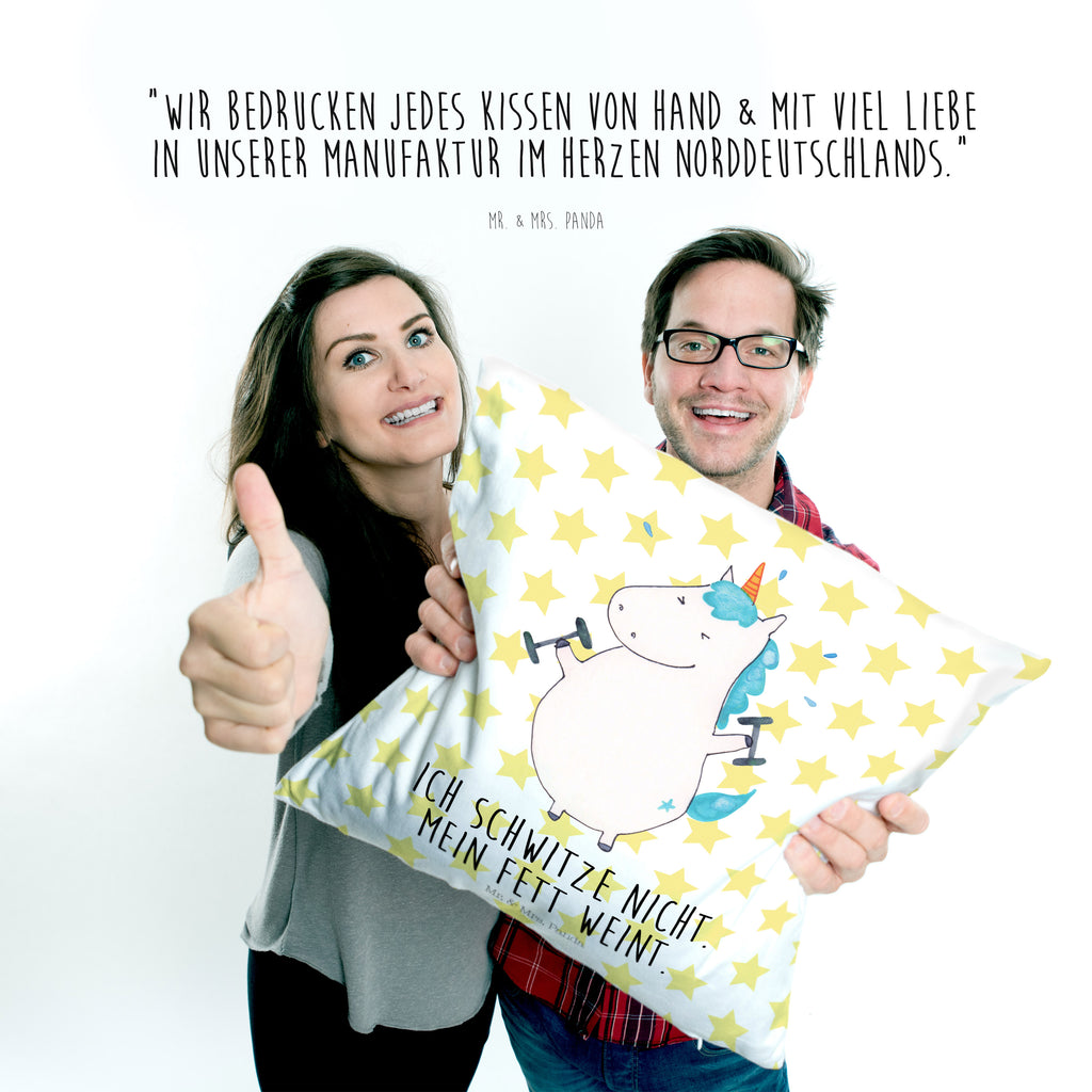 40x40 Kissen Einhorn Fitness Kissenhülle, Kopfkissen, Sofakissen, Dekokissen, Motivkissen, Einhorn, Einhörner, Einhorn Deko, Pegasus, Unicorn, Gym, Fitness, Fitnessstudio, Diät, Abnehmen, Sport, Pumpen, Geräte, Sixpack