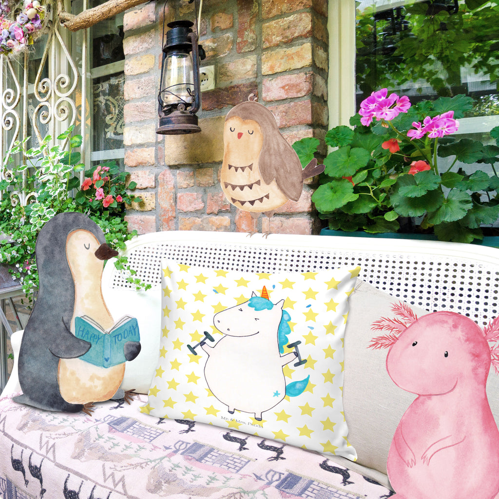 40x40 Kissen Einhorn Fitness Kissenhülle, Kopfkissen, Sofakissen, Dekokissen, Motivkissen, Einhorn, Einhörner, Einhorn Deko, Pegasus, Unicorn, Gym, Fitness, Fitnessstudio, Diät, Abnehmen, Sport, Pumpen, Geräte, Sixpack