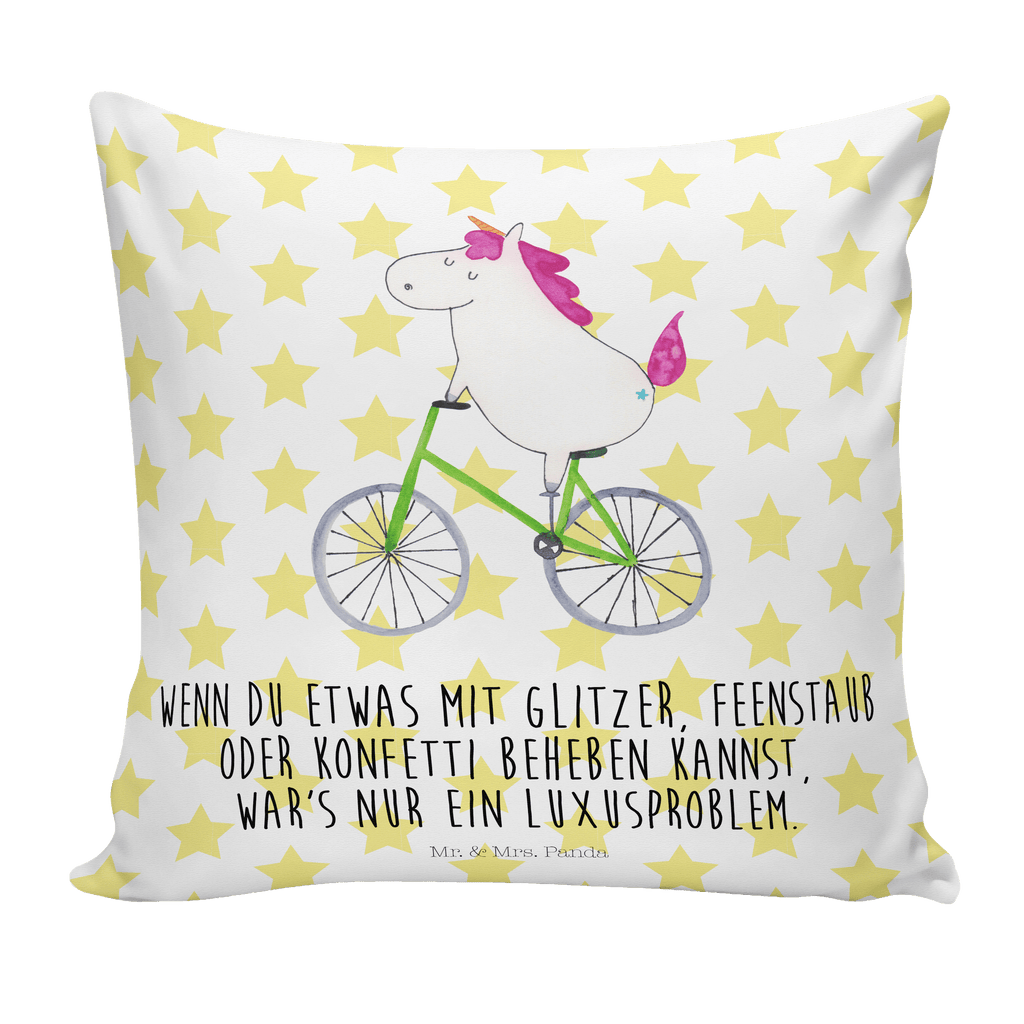 40x40 Kissen Einhorn Radfahrer Kissenhülle, Kopfkissen, Sofakissen, Dekokissen, Motivkissen, Einhorn, Einhörner, Einhorn Deko, Pegasus, Unicorn, Radfahren, Radfahrer, Rad, Bike, Feenstaub, Konfetti, Luxusproblem, Kummer, Liebeskummer