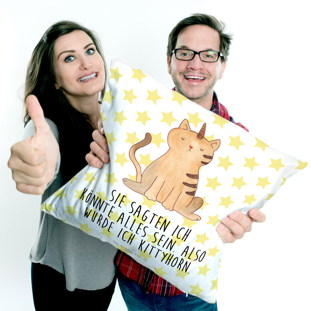 40x40 Kissen Einhorn Katze Kissenhülle, Kopfkissen, Sofakissen, Dekokissen, Motivkissen, Einhorn, Einhörner, Einhorn Deko, Pegasus, Unicorn, Katzer, Mieze, Regenbogen, Glitzer, Einhornpower, Erwachsenwerden, Katze, Katzenhorn, Einhornkatze, Kittyhorn