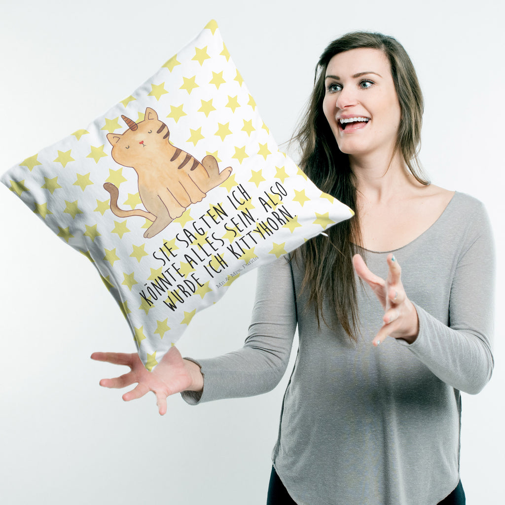 40x40 Kissen Einhorn Katze Kissenhülle, Kopfkissen, Sofakissen, Dekokissen, Motivkissen, Einhorn, Einhörner, Einhorn Deko, Pegasus, Unicorn, Katzer, Mieze, Regenbogen, Glitzer, Einhornpower, Erwachsenwerden, Katze, Katzenhorn, Einhornkatze, Kittyhorn