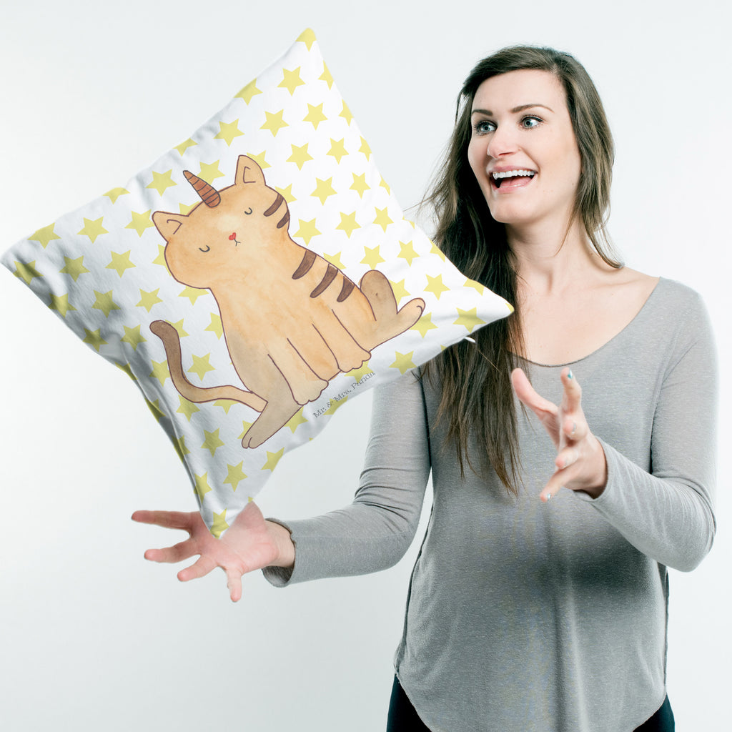 40x40 Kissen Einhorn Katze Kissenhülle, Kopfkissen, Sofakissen, Dekokissen, Motivkissen, Einhorn, Einhörner, Einhorn Deko, Pegasus, Unicorn, Katzer, Mieze, Regenbogen, Glitzer, Einhornpower, Erwachsenwerden, Katze, Katzenhorn, Einhornkatze, Kittyhorn