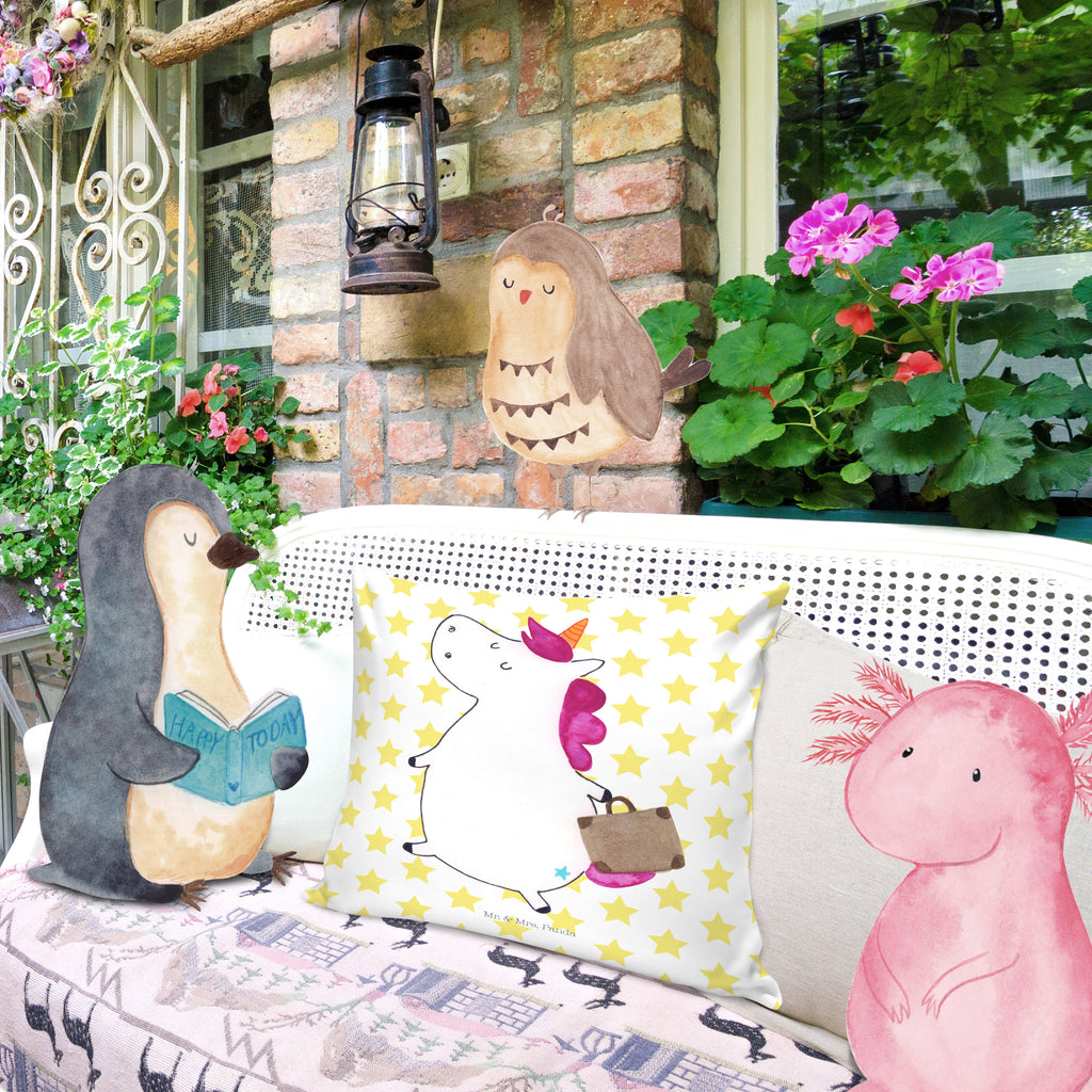 40x40 Kissen Einhorn Koffer Kissenhülle, Kopfkissen, Sofakissen, Dekokissen, Motivkissen, Einhorn, Einhörner, Einhorn Deko, Pegasus, Unicorn, unicorn, Koffer, Verreisen, Reise, Gepäck, Abenteuer, Erwachsen, Kind, albern, Spaß, lustig, witzig