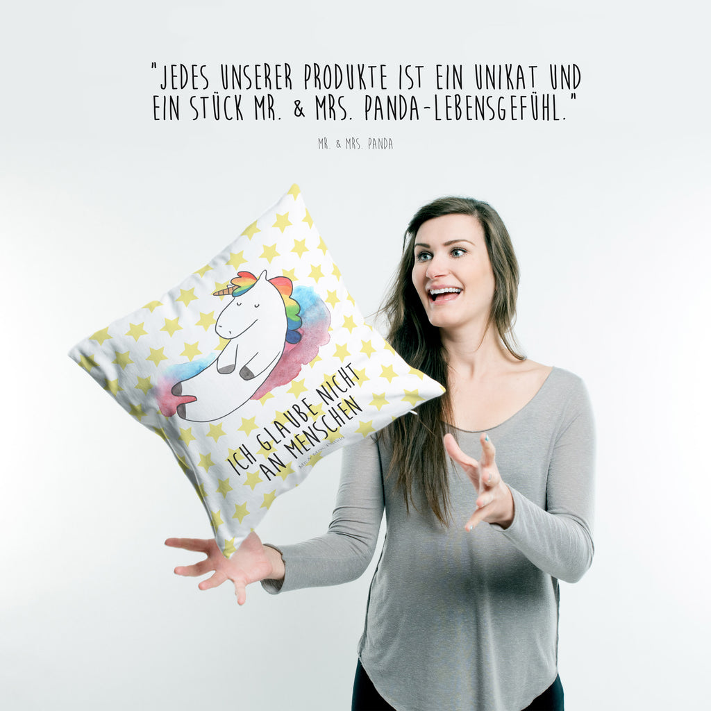 40x40 Kissen Einhorn Wolke 7 Kissenhülle, Kopfkissen, Sofakissen, Dekokissen, Motivkissen, Einhorn, Einhörner, Einhorn Deko, Pegasus, Unicorn, verliebt, Menschen, witzig, lustig, Geschenk, Glaube, Realität, Lächeln