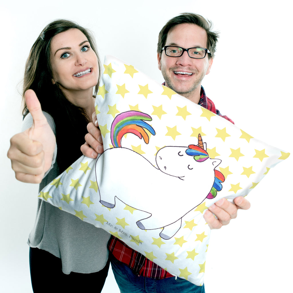 40x40 Kissen Einhorn stolzierend Kissenhülle, Kopfkissen, Sofakissen, Dekokissen, Motivkissen, Einhorn, Einhörner, Einhorn Deko, Pegasus, Unicorn, stolz, anders, bunt, Pferd, Reiter, Reiten, Freundin, Geschenk